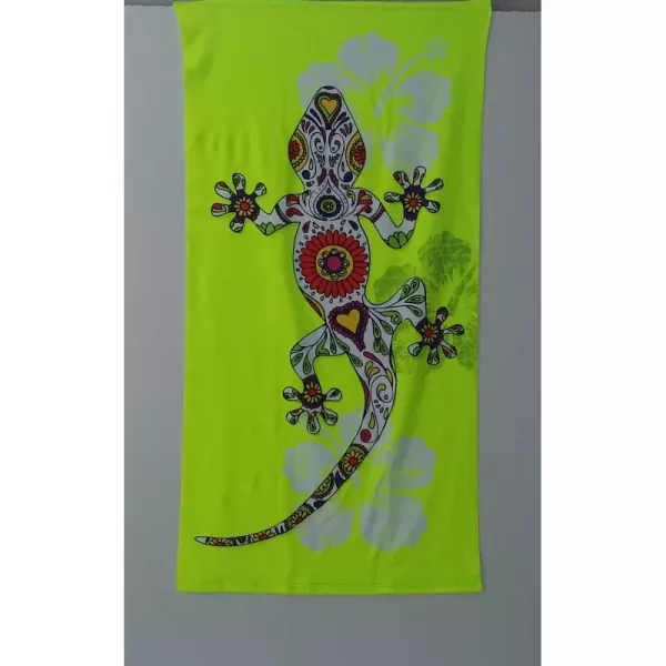Grande Serviette De Plage Drap De Bain Microfibres Salamandre et Nénuphars Principale