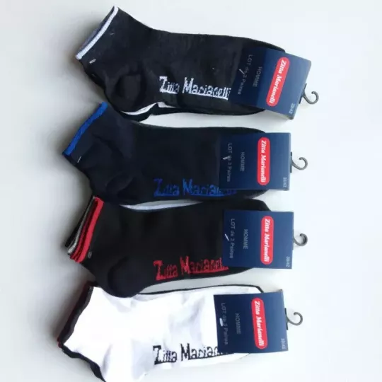 Lot de 12 Paires Socquettes Chaussettes Courtes de Qualité Zitta Marianelli Face
