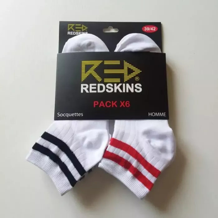 Lot de 6 Paires Socquettes, Chaussettes Courtes Sport REDSKINS Principale