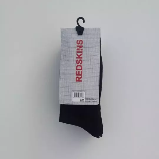 Lot de 6 Paires de Chaussettes Noires Classiques Mi Hautes REDSKINS