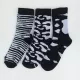 Lot de 12 Paires Chaussettes Femmes Mi Hautes Imprimé Animaux Noires 3 Modèles