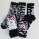 Lot de 12 Paires Chaussettes Femmes Mi Hautes Imprimé Animaux Noires Etiquettes