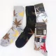 Lot de 12 Paires de Chaussettes Imprimés Feuilles de Chanvre avec Gros Mix de Couleurs Mi- Haute