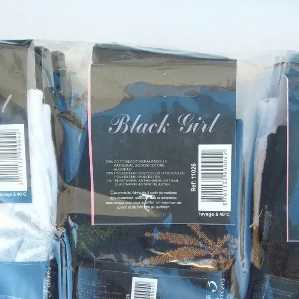 Lot de 12 Paires de Chaussettes Imprimés Feuilles de Chanvre avec Gros Mix de Couleurs Etiquette