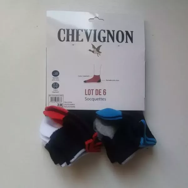 Lot De 6 Paires De Chaussettes Socquettes Courtes CHEVIGNON Etiquette