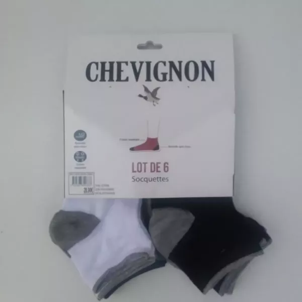 Lot De 6 Paires De Chaussettes Socquettes Courtes Marque CHEVIGNON Etiquettes