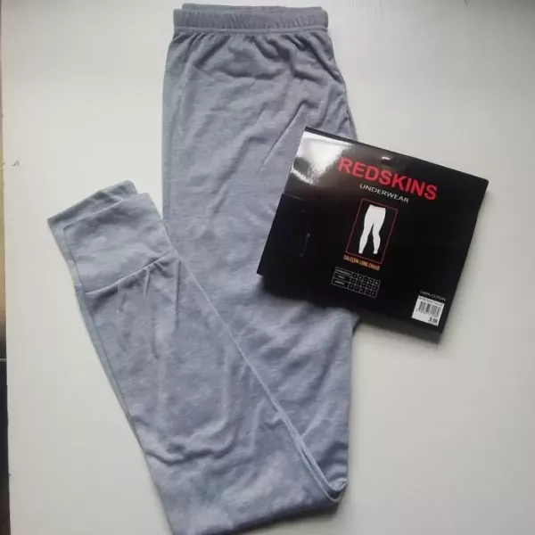 Caleçons Longs Hommes Chauds et Doux du S au 2XL Gris Clair REDSKINS Principale