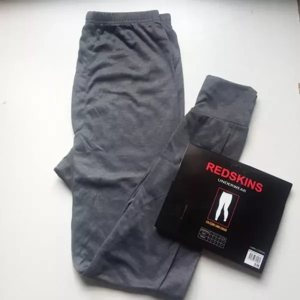 Caleçons Longs Hommes Chauds et Doux du S au 2XL Gris Foncé REDSKINS Principale