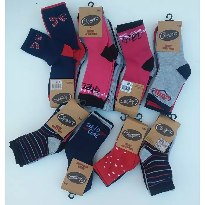 Lot De 10 Paires Chaussettes Tendances Enfants Filles TOP Confort CHEVIGNON Principale