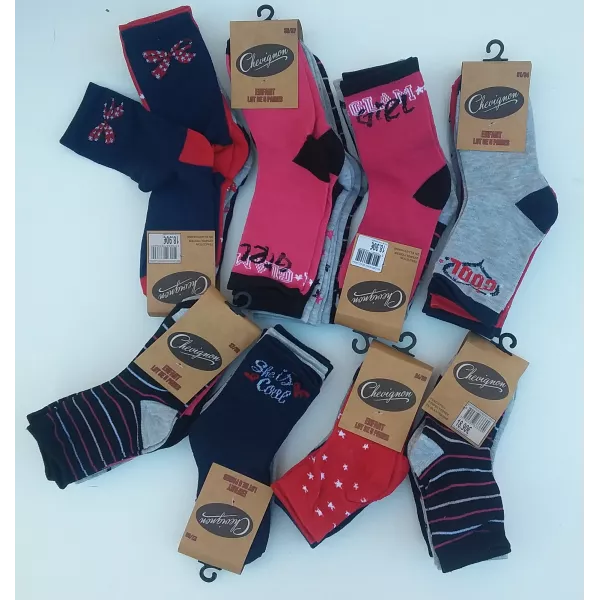 Lot De 10 Paires Chaussettes Tendances Enfants Filles TOP Confort CHEVIGNON Principale