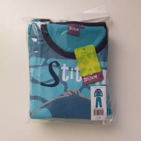 Pyjama 2 Pièces Polaire Bleu Clair Enfants STITCH 5 Tailles Emballage