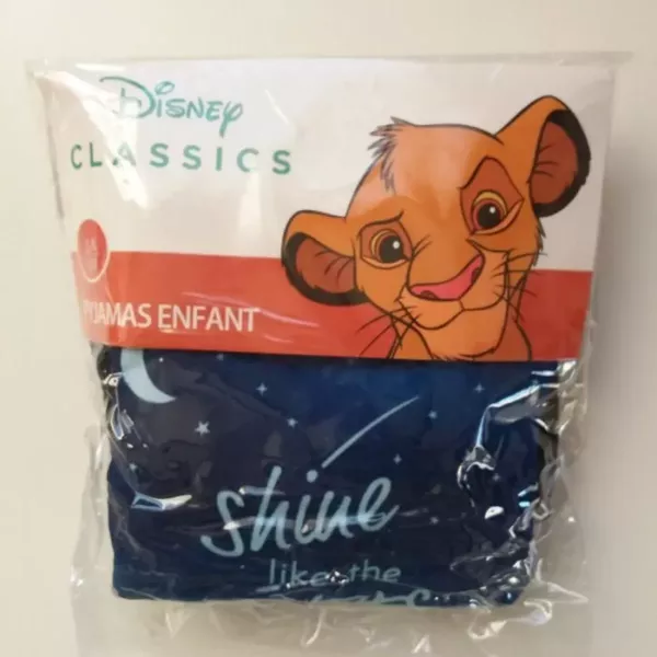 Pyjama 2 Pieces Polaire Enfants ROI LION Bleu Marine 6 Tailles Emballage