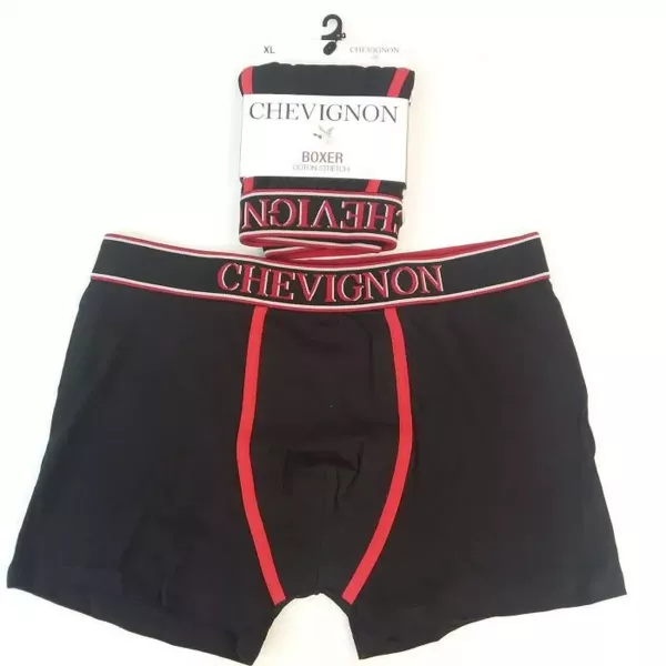 Caleçon Boxer Hommes CHEVIGNON Du S au 2XL Au Choix Noir/Rouge Principale