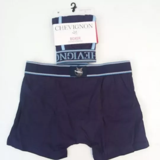 Caleçon Boxer Hommes CHEVIGNON Du S au 2XL Au Choix Bleu Marine / Bleu Clair Arrière