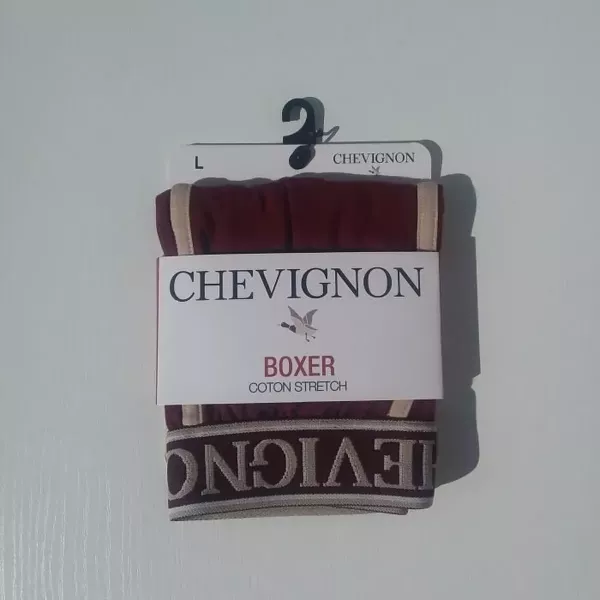 Caleçon Boxer Hommes CHEVIGNON Du S au 2XL Au Choix Bordeaux / Beige Etiquette Face