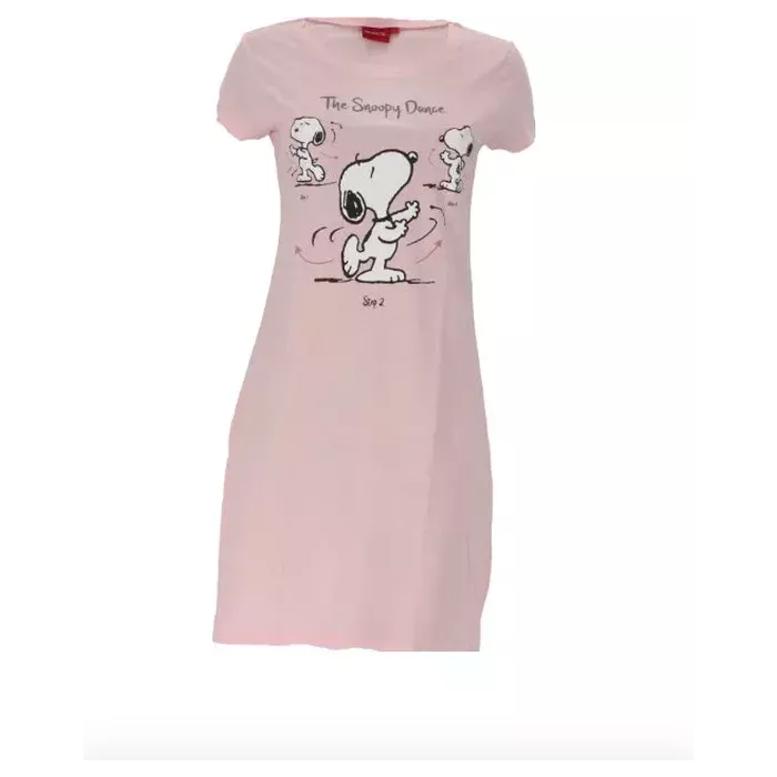 Snoopy Chemise de Nuit pour Femme " The Snoopy Danse " Rose