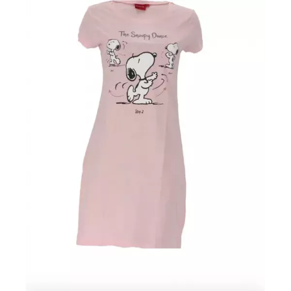 Snoopy Chemise de Nuit pour Femme " The Snoopy Danse " Rose