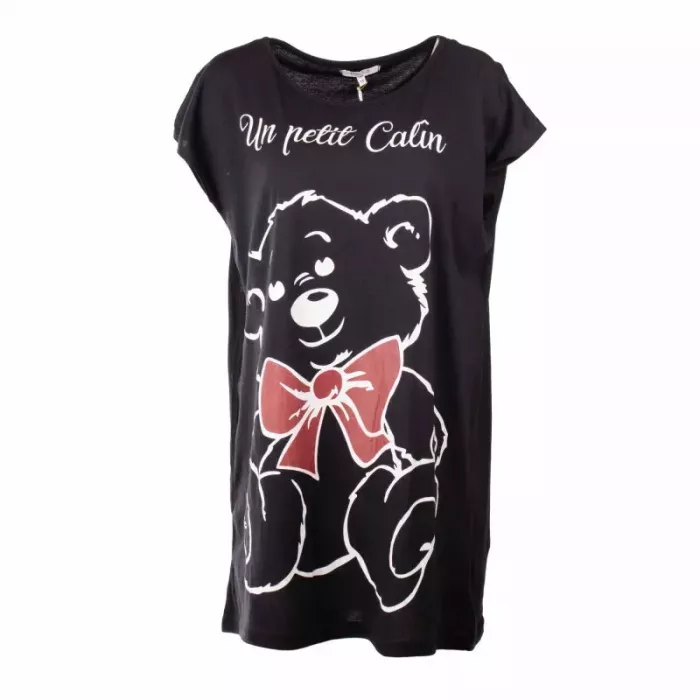 Chemises de Nuit Noire Taille Unique Coton Marque Française ETINCELLE Principale