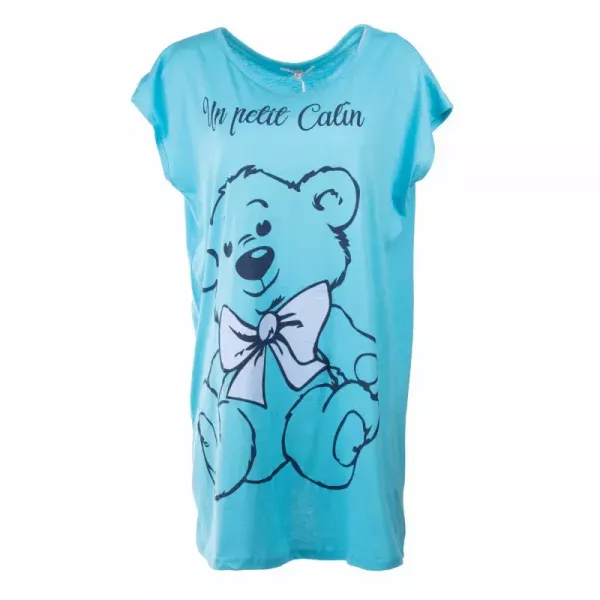 Chemises de Nuit Bleu Taille Unique Coton Marque Française ETINCELLE Principale