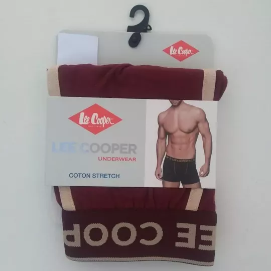 Caleçon Boxer Hommes LEE COOPER du S au 2XL au Choix Bordeaux Emballage