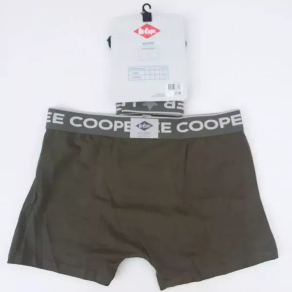 Caleçon Boxer Hommes LEE COOPER du S au 2XL au Choix Kaki-Blanc Arriere