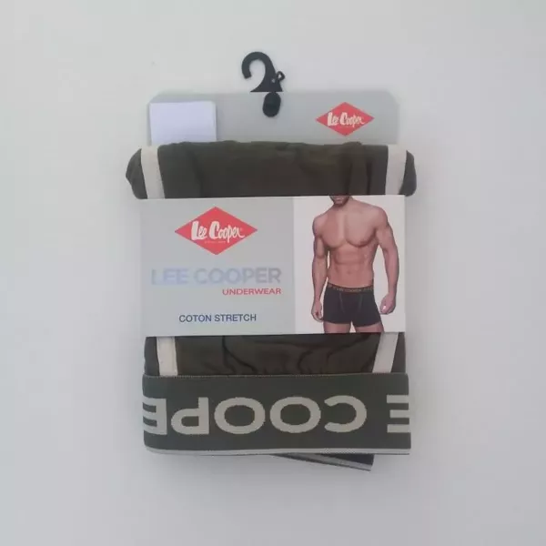 Caleçon Boxer Hommes LEE COOPER du S au 2XL au Choix Kaki-Blanc Emballage