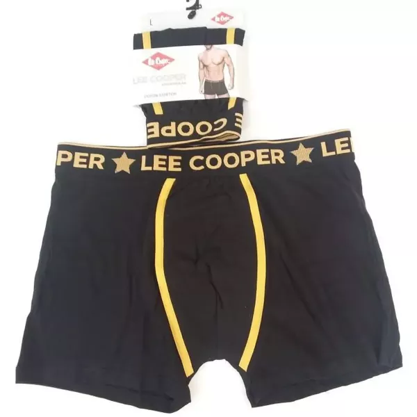 Caleçon Boxer Hommes LEE COOPER du S au 2XL au Choix Noir-Jaune Face