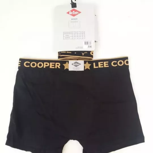 Caleçon Boxer Hommes LEE COOPER du S au 2XL au Choix Noir-Jaune Arriere