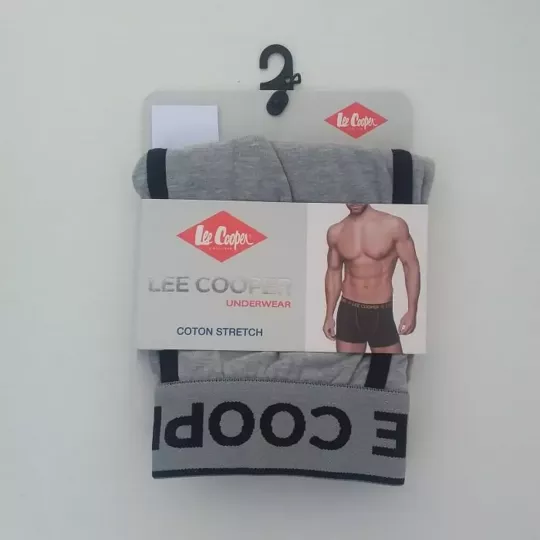 Caleçon Boxer Hommes LEE COOPER du S au 2XL au Choix Gris-Noir Emballage