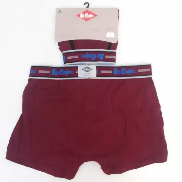 Caleçon Boxer Hommes LEE COOPER du S au 2XL Bordeaux-Noir Arriere