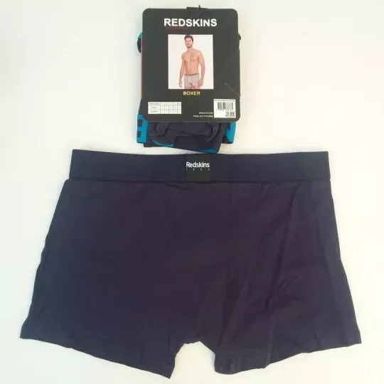 Caleçon Boxer Hommes REDSKINS du S au 2XL Bleu Marine-Bleu Ciel Arriere