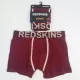 Caleçon Boxer Hommes REDSKINS du S au 2XL Bordeaux-Beige Face