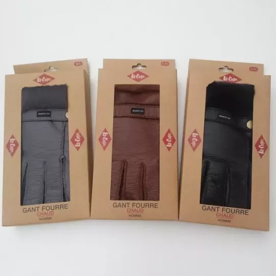 Gants Fourrés Lee Cooper imperméables et Chauds Noir 3 Couleurs