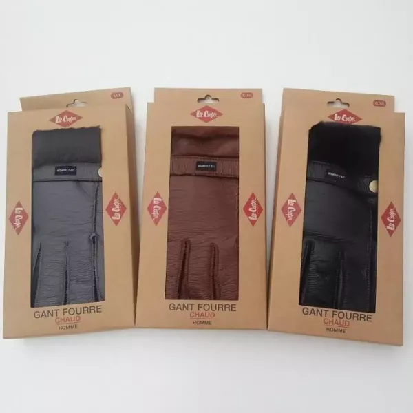 Gants Fourrés Lee Cooper imperméables et Chauds Noir 3 Couleurs