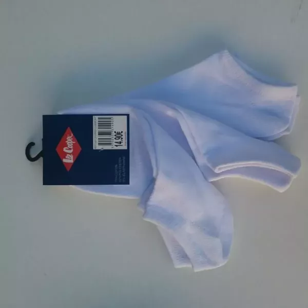 Lot De 3 Paires Blanches Socquettes Chaussettes Lee Cooper Arriere