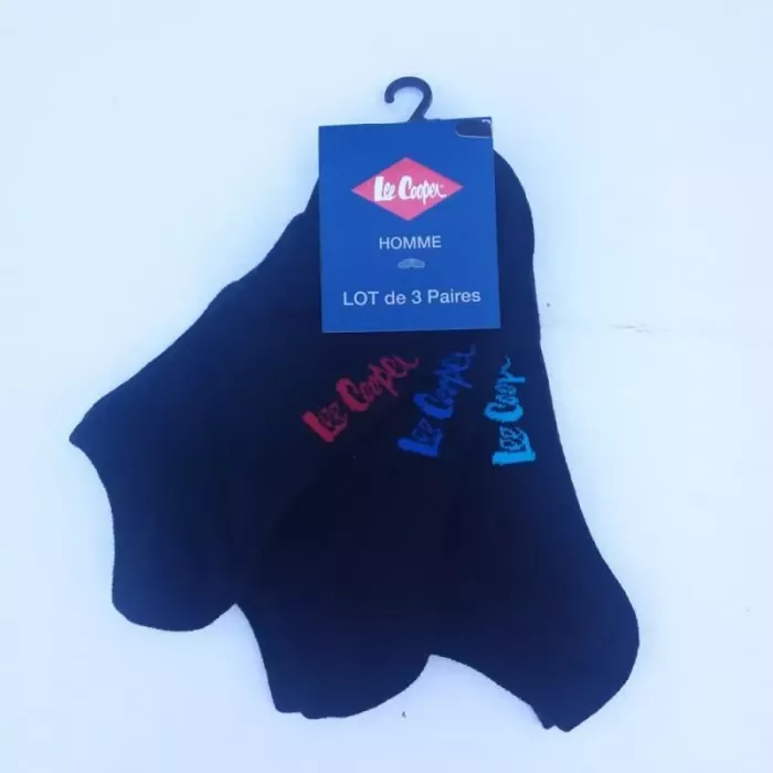 Lot de 3 Paires Socquettes Chaussettes Lee Cooper Noire Principale