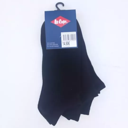 Lot de 3 Paires Socquettes Chaussettes Lee Cooper Noire Etiquette