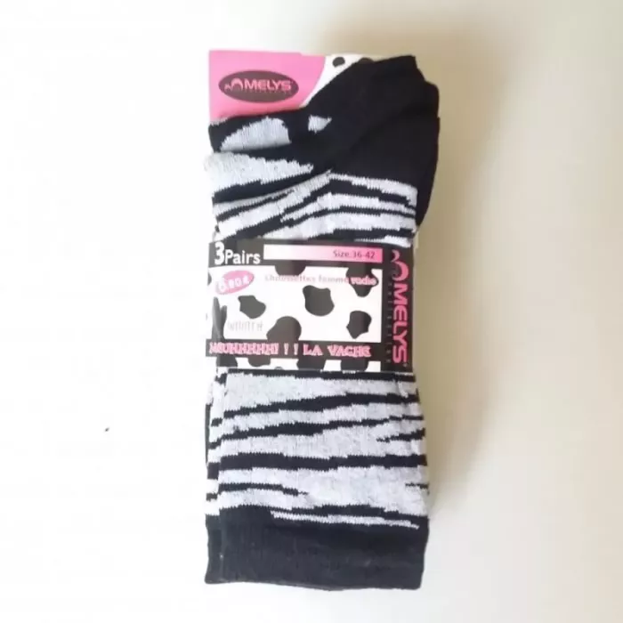 Lot de 3 Paires de Chaussettes Imprimés d'Animaux 36/42 Noires Principale