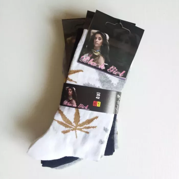 Lot de 3 Paires de Chaussettes 36/ 42 Imprimés Feuilles de Chanvre Principale