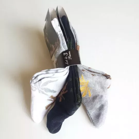 Lot de 3 Paires de Chaussettes 36/ 42 Imprimés Feuilles de Chanvre Autres
