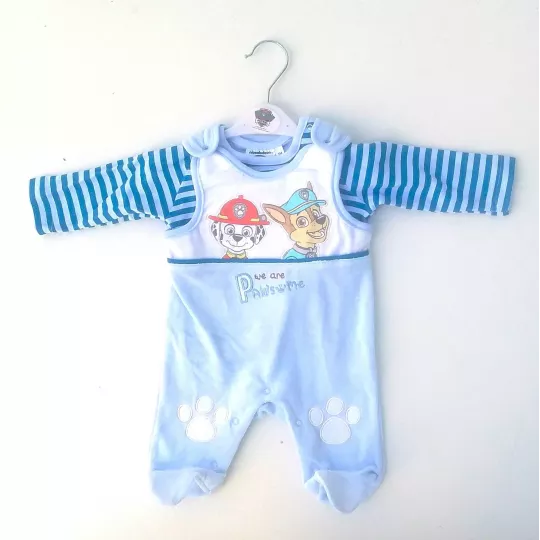 Ensemble pyjama, Grenouillére 2 Pièces Pour Nouveau-Né PAT PATROUILLE 4 Tailles Face