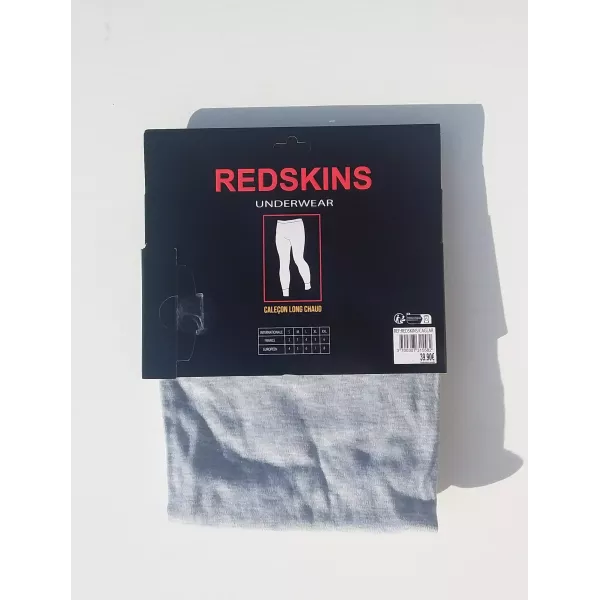 Caleçons Longs Hommes Chauds et Doux du S au 2XL Gris Clair REDSKINS Etiquette