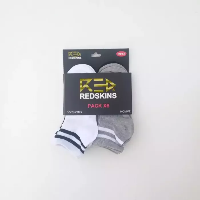 Lot de 6 Paires Socquettes Chaussettes Courtes Sport REDSKINS Principale