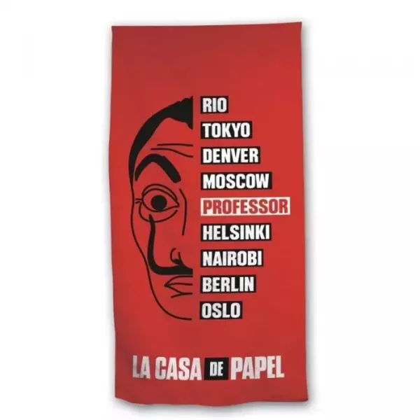 Serviette Drap De plage, Piscine 100% Coton La Casa de Papel El Professor Principale