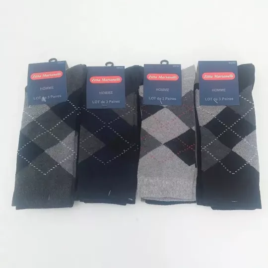 Lot de 12 Paires Chaussettes de Villes jacquard  Mi Longues ZITTA MARIANELLI Face