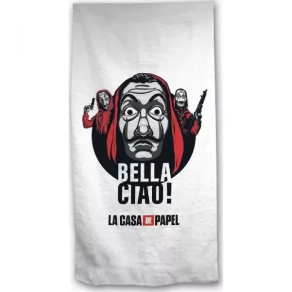 Serviette Drap De plage, Piscine 100% Coton La Casa de Papel Bella Ciao Principale