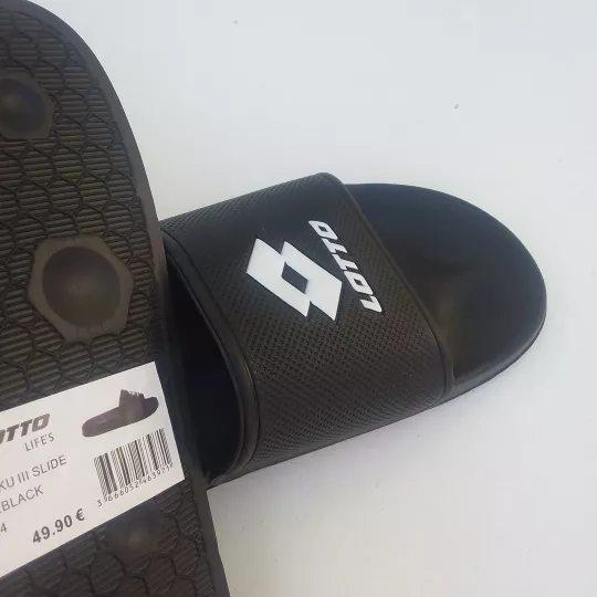 Claquettes Mules Marque LOTTO Noire Etiquette