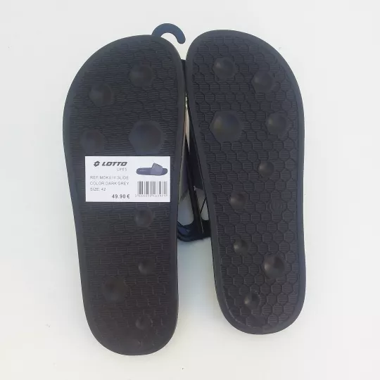 Claquettes Mules Marque LOTTO Noire & Grise Semelle