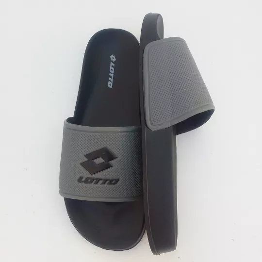 Claquettes Mules Marque LOTTO Noire & Grise Coté