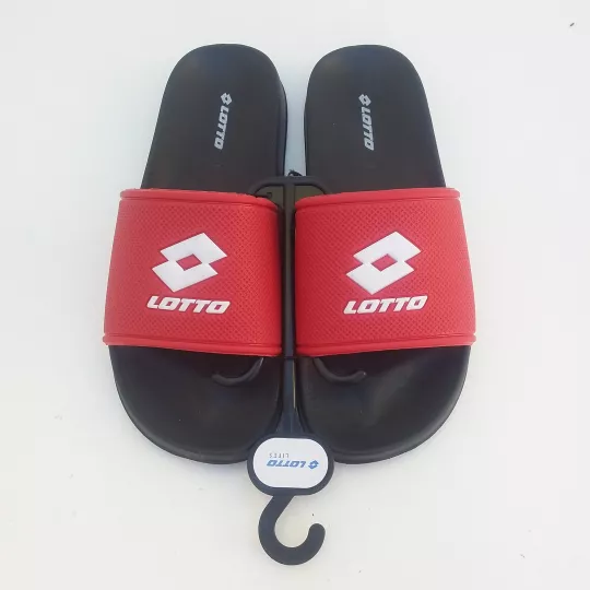 Claquettes Mules Marque LOTTO Noire & Rouge Cintre